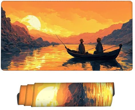 Gaming Mouse Pad 600x300x3mm Large Gaming Mouse Mat Boat XXL Mousepad Couple Desk Mat with Non-Slip Base, Extended Mouse Mat with Stitched Edges, Water Resist Surface Keyboard Mat for Office H2-229