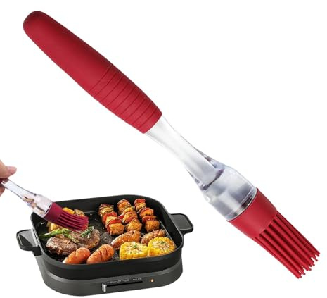 Oil Brush for Grill, Oil Brush for Cooking, Non-Slip Grill Brushes, Soft Food Brushes, Portable Oil Brush for Home, Kitchen, Restaurant, Bakery, Grill House