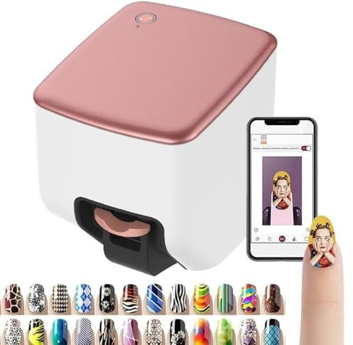 agreilduite Digital Mobile Nail Art Printe,Portable Nail Painting Machine-DIY Any Photos & Cartoons & Texts Pattern,With Design Gallery,3D Automatic Manicure Printer for You Nails & Press on Nails