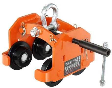 Hochleistungs-Garagenhebebühne aus legiertem Stahl für gerade und Gebogene I-Träger, Tragfähigkeit 4400 lbs/2 Tonnen, Doppelräder, einstellbare Flanschbreite von 2,8 bis 6,7 Zoll