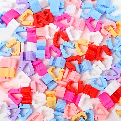 Cosswe Ballon Knotenhilfe, 300 Stück Luftballon Verschlüsse, Mehrfarbig, PVC Luftballon Verschluss Helium Ballons Geknotete Schnalle Ballonverschlüsse für Ballonband Ballon Halter Girlande