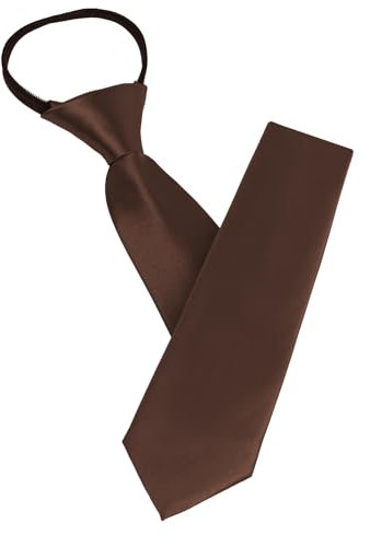 AUYAO Herren Krawatten, Einfarbiger Klassische Vorgebundenen Knoten Krawatte 8cm, Verstellbarer Krawatten für Herren mit Reißverschluss für Heiraten Oder Festliche Veranstaltunge (Dunkelrot-Polyester)