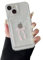 DEFBSC Case for iPhone 14, Transparent Back Card Holder Cute Bowknot Pattern Raised Camera Protection Slim Soft TPU Shockproof Clear Back Card Slot Phone Cover - Light Pink Bow/Clear