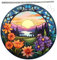 Colgante de vidrieras de vidrier, Cazador de Sol acrílico de 7.9x7.9 Pulgadas, vidrieras Decorativas fáciles de Colgar para Amigos, Familiares y Mujeres