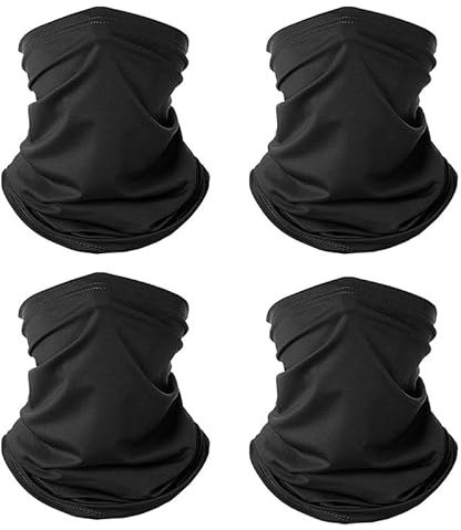 flintronic 4 Pièces Cache Cou Elastique pour HommeFemme, Tour de Cou Coupe-Vent et Respirant, Cache-Cou Tubulaire Séchage Rapide Anti-Solaire Respirant, pour Sport Randonné Cyclisme Moto Pêche Golf