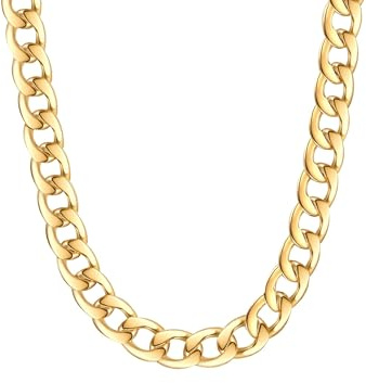 Lulu & Jane Damen Kette Metall-Legierung gelbgold | gelbvergoldet 14 Karat, Panzerkette, Karabinerverschluss