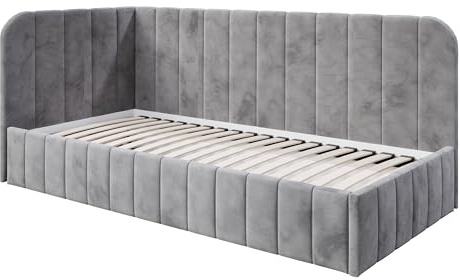 Jugendbett Mario SM 02, 100x200 cm, Bettkasten, Dunkelgrau, Links | MOEBELPAKET MARIO SM 02 Eckbett, Jugendbett mit Bettkasten 100x200 cm, Dunkelgrau, Links