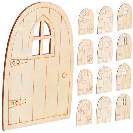 Toyvian 15 Piezas Puerta De Elfo De Madera Puertas De Hadas En Miniatura Navideñas Adorno De Rodajas De Madera. a De Hadas De Navidad Caqui De