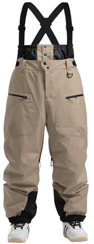 GSOU SNOW Herren Baggy Skihose 15K Wasserdicht Skiröcke mit Trägern | 10K Atmungsaktiv,Abnehmbare Träger & Schneeschürze,Schenkel Netz Lüftung,Schneegamaschen für Ski & Snowboard