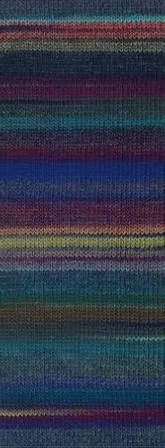 LANA GROSSA Gomitolo Intenso | Dochtgarn mit unregelmäßigem Ringeleffekt | Handstrickgarn aus 50% Schurwolle & 50% Acryl | 200g Wolle zum Stricken & Häkeln | 700m GarnFB 231