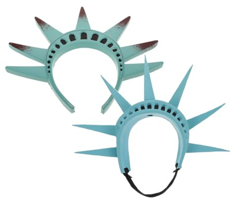 CONGARTENO 2 Stück Teiliges Statue Of Liberty Haarreif Grün Bequemer Rutschfester Kopfzier für Halloween Themenpartys Cosplay und Festivals für Erwachsene