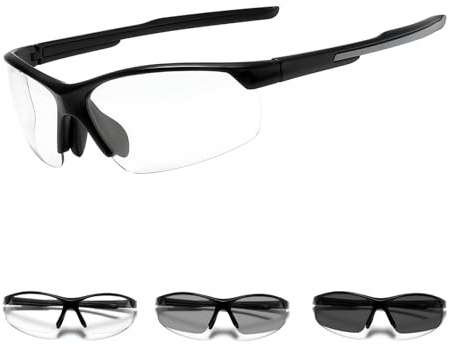 Suertree Selbsttönend Fahrradbrille Photochromatische Sportsonnenbrille Herren Damen Transprante Gläser Klar Radsport Radfahren MTB