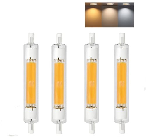 Aseoacc Ampoules LED R7S 118 mm Dimmable Blanc Froid | 30 W Éclairage de Chantier Linéaire Double Culot R7s 118 mm Remplace les Ampoules Halogènes J118 T3 de 300 W, 3000 lm, 360°(lot de 4)