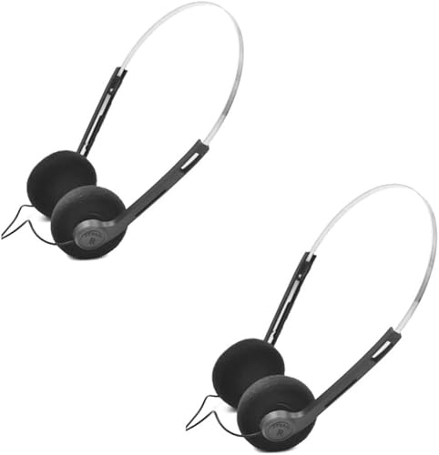2Pcs Retro Over-Ear Headphone,Vintage Feelings Underwire Headphones,Retro Lightweight Earphones,Hi-Fi Stereo Earphone Headset,Headphone,for Most Mobile Phones Playback Pevices Headphones (Black)