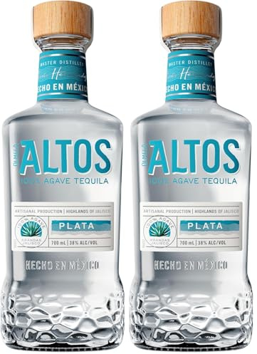 Altos Plata Tequila 100% Agave Premium di Jalisco, vol 38%, 70CL (Confezione da 2)