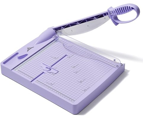 JIELISI A4 Hebelschneider 30 cm, bis 32 Blatt für Büro & Bastelarbeiten | Scharfe Klinge für Gerade Saubere Schnitte, mit Schutzabdeckung & Messerverschluss, Klarer Maßskala für Papier und Fotos,lila