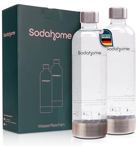 Sodahome 2x 0,85L PET Wasserflaschen Doppelpack - Ersatzflaschen für Wassersprudler mit Schraubgewinde - kompatibel Sodafixx, Aarke Carbonator 2 & 3, Brita SodaONE, Sodapop Cooper, Lucky Moose