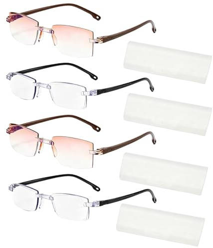 Snhauxinfa 4 Stück Zoom Brille,Autofokus Brille mit Selbsteinstellung,Intelligente Die Und Anpasst,für Nah Automatisch Fern,Automatische Gleitsichtbrille Adaptive Brillen,Fokuseinstellung Glasses