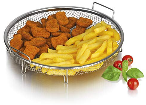 GOURMETmaxx Grillkorb Heißluft rund Edelstahl für den Backofen