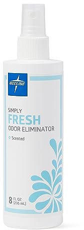 Medline Simply Fresh Odor Eliminator 8 Oz Spray, Lightly Scented, Pump Bottle, Convenient Odor Neutralizer, Bathroom, Home, Pets, Healthcare, 1 Bottle