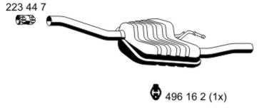 Auspuff Endschalldämpfer Auspuffanlage Endtopf original ERNST (341189) 980mm