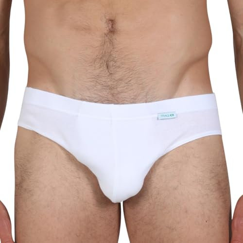Fragi Slip Uomo in Puro Cotone, Intimo Uomo in Tessuto Elastico, Made in Italy (IT, Testo, XL, Regular, Regular, Bianco)