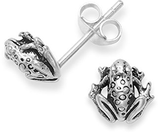 Heather Needham Sterling Silver Frog Earrings - Frog Studs, SIZE: 8mm x 8mm Gift boxed 5101