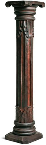 livasia edle Blumensäule Holz im Antik-Look – 100cm – Dekosäule aus Albiziaholz, Handgefertigt, Nachhaltig und Einzigartig aus Bali, Perfekt für Wohnzimmer, Flur oder Garten (Braun)