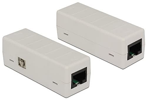 DeLock Netzwerk Isolator Überspannungsschutz Blitzschutz 6 kV RJ45, 62619, grau