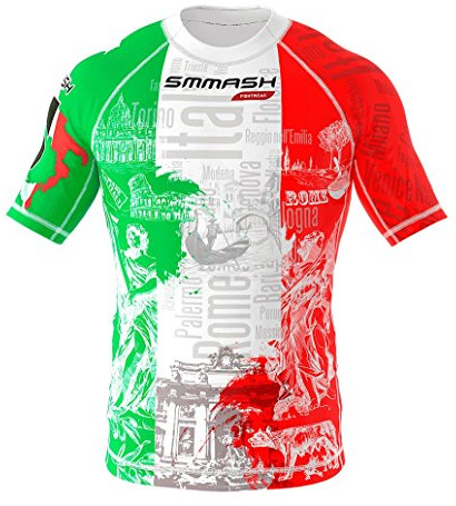 SMMASH Funktionsshirt Herren Rashguard Kurzarm Sportshirt MMA Thaibox Muay Thai Kickboxen Atmungsaktiv Abriebfest