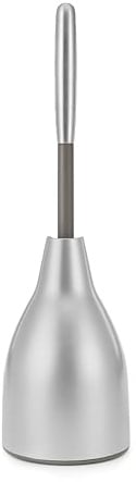 Polder BTH-6318-47T Stainless Steel Toilet Caddy, Includes Plunger, 5.6 x 19.2, Silver, 1 Pack