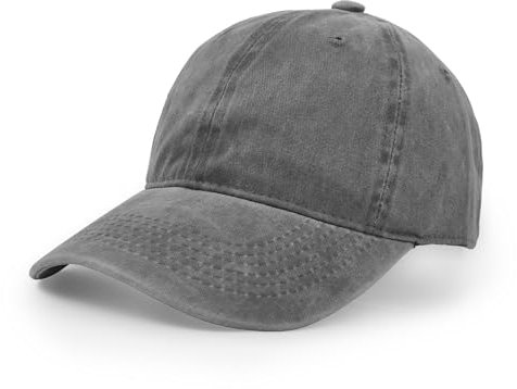 Baseballmütze, Waschbarer Stoff Baumwolle Verstellbarer Outdoor Sonnenhut Lässiger Unisex-Hip-Hop-Hut Hysteresenkappe Grau