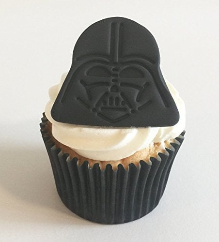 Holly Cupcakes 6 Star Wars Darth Vader Cake Toppers - Black, White