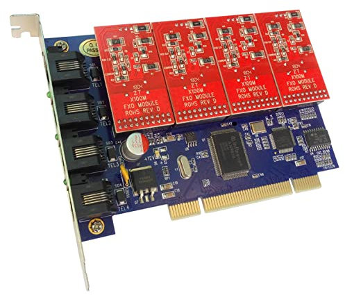 Asterisk Karte TDM400P mit 4 FXO Modulen, unterstützt Asterisk, Issabel, Freepbx, Dahdi FXO Karte für IP PBX SIP Telefonsystem