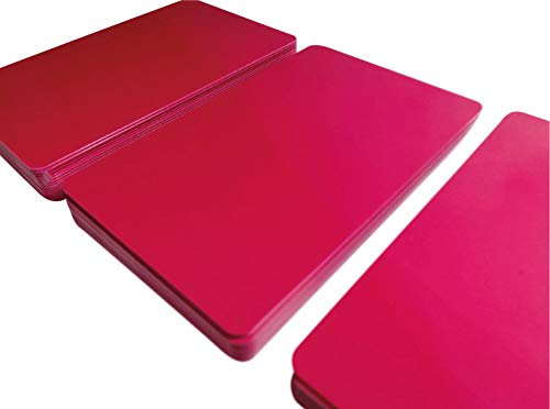 Plastikkarten Farbe Himbeere | Premium Qualität aus Deutschland | Wahlweise zwischen 1-100 Stück | Lebensmittelecht | EC-Kartenformat | Blanko PVC Karten | NEU