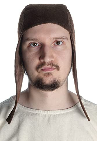 HEMAD Chapeau Médiéval pour Homme Feutre de Laine Karamphi - Marron L
