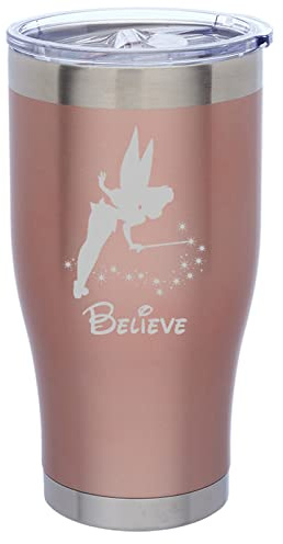 MIP Brand Rose Gold Double Wall Vacuum Insulated Stainless Steel Tumbler Travel Mug Fairy Believe (24 oz)