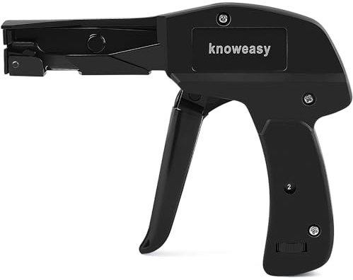 Knoweasy Cable Tie Gun and Cable Tie Tool- Fastening and Flush Cutting Tool with Steel Handle Zip Tie Tool for Nylon Cable Ties