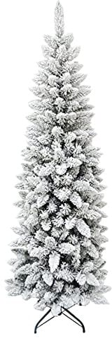 Maury's Albero di Natale Artificiale Extra Slim Innevato Sintetico 180cm Realistico con 479 Rami Folto Effetto Realistico Decorazione Natalizia