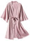 Yivise - Accappatoio da donna, in raso, lungo kimono, abiti da damigella d'onore, lingerie da sposa, abiti da notte, pigiama, vestaglia rosa S