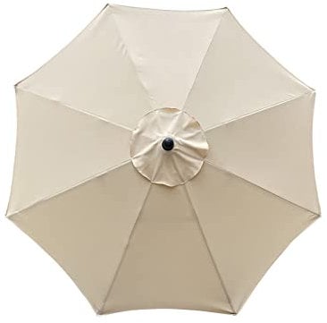 SMLJFO Parasol de Repuesto para sombrilla de 8 Varillas de 10 pies de Mercado, antiultravioleta, Tela de Repuesto/Beige