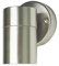 Hochwertige Edelstahl Außen-Wand-Leuchte Bornholm 1-flammig Up-/Down-Light, GU10, IP44, H: 12cm, D: 6-8,5cm, Halterung D: 8,5cm, Balkon-Eingangs-Treppe-Lampe-Strahler (Edelstahl 1-flammig)