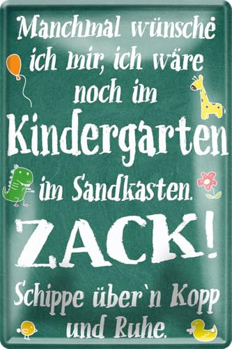 schilderkreis24 - Blechschild 20×30 cm – lustige Sprüche für Zuhause, Büro & Partyraum (Kindergarten)