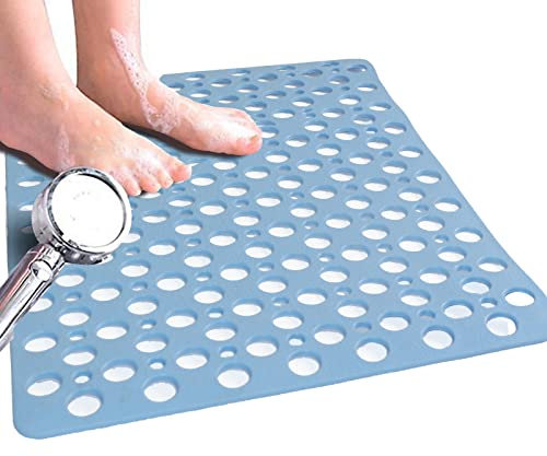 VENUSO Tapis de Douche antiderapant, 53x53 cm carré Tapis de Bain, Lavable en Machine Tapis Baignoire antidérapant avec Ventouse, Bleu