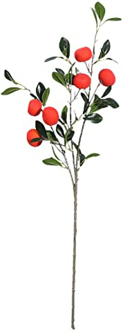 MISNODE Artificial Tangerine Branches, 2PCS Fake Oranges Foam Fruit Tree Bouquets, Simulation Oranges Flower Arrangement Faux Fruit Stem Picks, Orange
