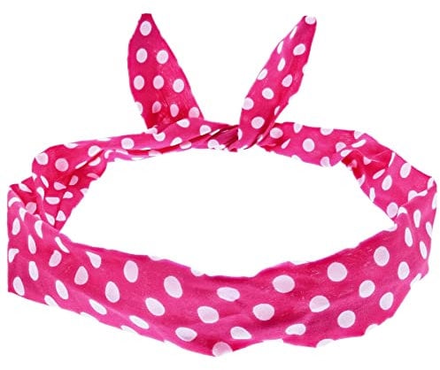 Topkids Accessories Pattern Wire Headbands for Women's Hair, Girls Headbands Hair Bands for Women Hair Accessories for Women Head Bands Adult Women Women's Fashion Headbands (Fuchsia Polka Dot)