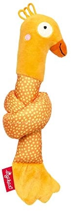 Sigikid Greifling Ente, PlayQ Lernspielzeug mit Knisterfolie und Rassel: greifen, spielen, lernen, für Babys ab Geburt, Art.-Nr. 42877, gelb, Gelb/Ente, 22x8x8 cm