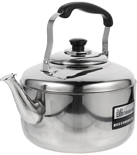 Kichvoe Edelstahl Teekessel Wasserkanne 4L - Wasserkocher FüR Induktionsherd Und Gasherd, Pfeifender Teekessel Mit Griff, Schnelles Erhitzen FüR KüChe Und Camping