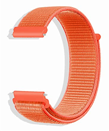 CeiBand Armband für 20MM 22MM 18MM, Nylon Uhrenarmbänder, Ersatzband mit Klettverschluss, Verstellbares Uhrband für Herren und Damen - Orange