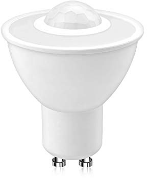 Bonlux E27 LED Glühbirne mit Bewegungsmelder, Motion Sensor LED Glühbirne 5W entspricht 50W Glühlampen, Auto On/Off PIR-Infrarot-Erkennung für Balkon Garage Treppen Flur, (Kaltlicht 6000K, 4-Stück)